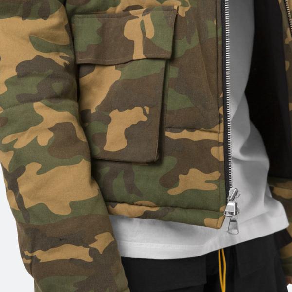 OEM Designer Puff Padded Coat Oversized Jacquard Men's Down Winter Custom Windbreaker Bubble Down Camo Puffer Jackets for Men