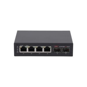 6 Port Gigabit PoE Switch With 30W PoE Per Port And Gigabit Uplink SFP Ports