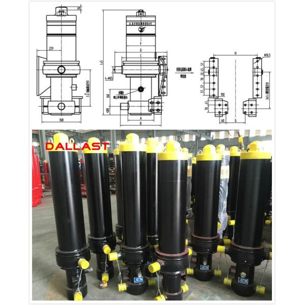 Lifting Hoist Dump Truck Hydraulic Cylinder Single Acting Chrome Telescopic