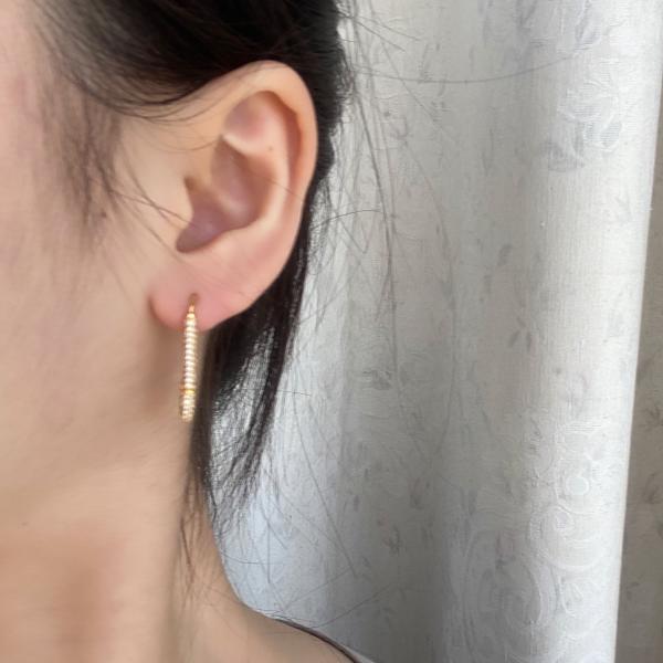 U Shaped Rhinestone Hoop Earrings Earrings Stud Paper Clip OEM ODM