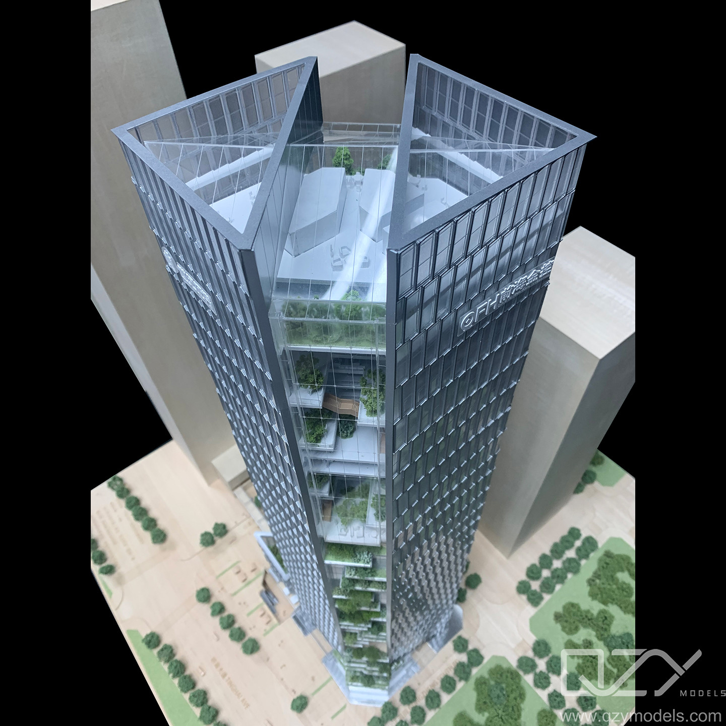 Aedas 1/200 Shenzhen Qianhai Financial Holdings Строительство концептуальной модели