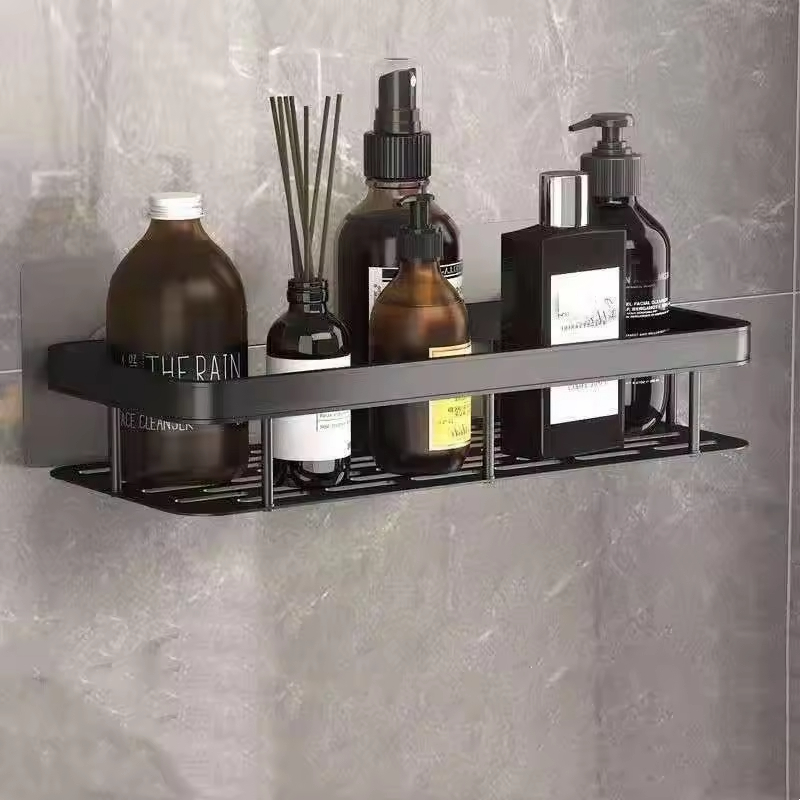 Factory OEM Wall Mounted Aluminum Shelves Floating Storage Rack for Bathroom Storage Kitchen Spice Rack Living Room Decor