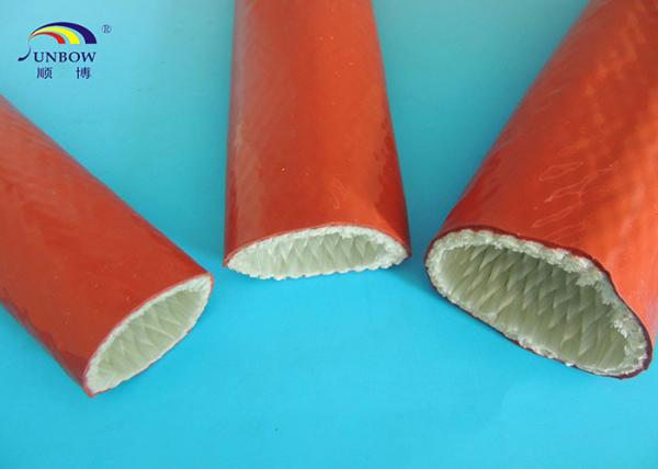 Rust red fire resistance heat fiberglass sleeving coated silicone resin for cable protection