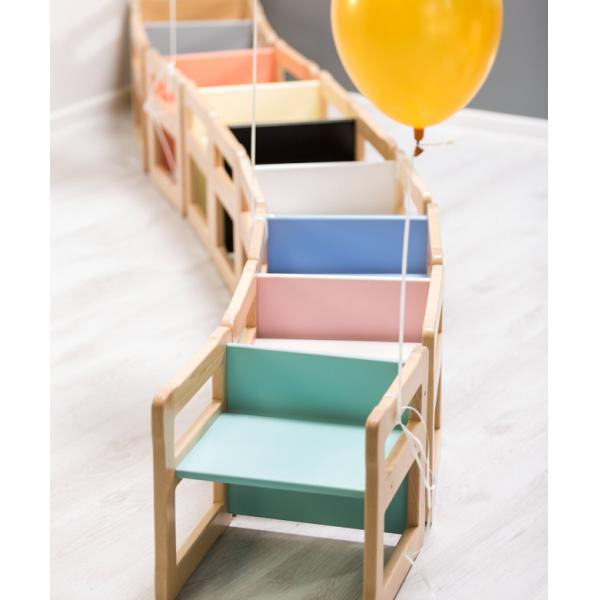 Customized Logo Space Saving Function 202406 Montessori Wooden Multi-functional Chair