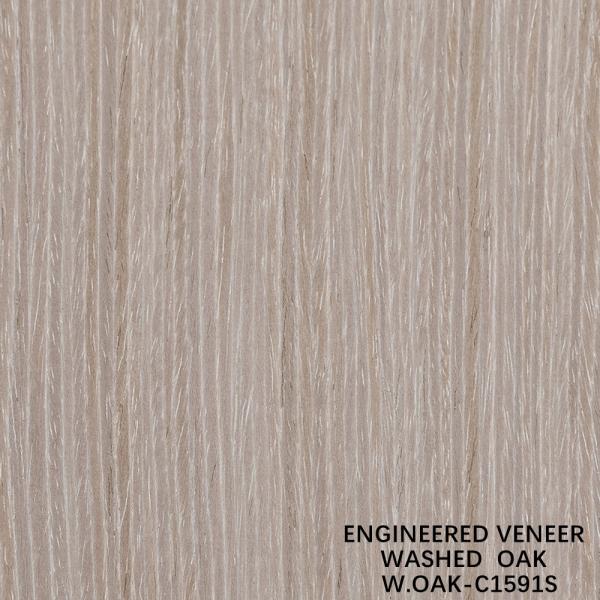 Reconstituted Washed Oak Wood Veneer Slice Cut Technics Vertical Grain Standard Size 2500*640mm Indoor Decorative Board W.OAK-1439S / 1580S / 1591S