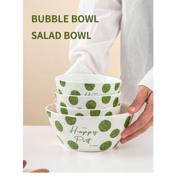 Vintage Design Round Decal Porcelain Cereal Bowls For Party Bulk Salad Ceramic Soup Bowl