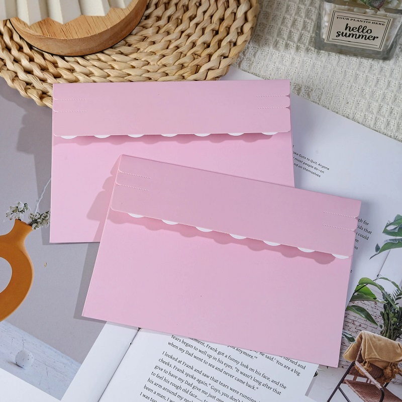 Decorative Scalloped Flap Peel And Seal Paper Envelopes For Greeting Cards