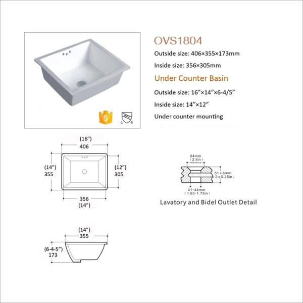 Твердая поверхность керамическая под встречным тазом мытья для кухни