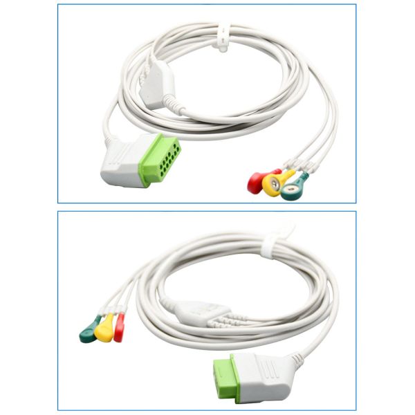 Japan Optoelectronics BSM-2301 Integrated 12-Pin ECG Lead Wire 4.0 Button Three-Lead Compatible EOS Medical Consumables