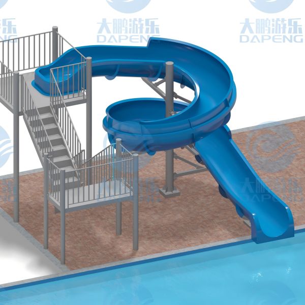 Customized Single Spiral Slide Fiberglass Swimming Pool Game For Amusement Parks Outdoor Water Sports