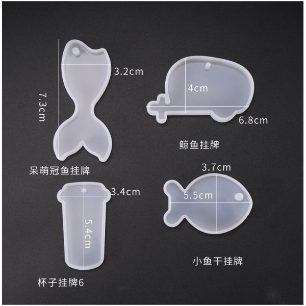 DIY crystal dropper mold hanging whale deer head cup decoration pendant hanging silicone mold