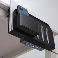Caixa de armazenamento lateral de escritório de aço carbono para organizar cabos e material de escritório