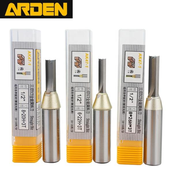 1/4 12.7mm TCT 2 Flutes Straight Bits Wood Milling Cutter  for MDF Plywood Chipboard Ying Wood Cutting Arden Cnc Router Bit