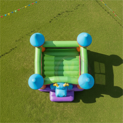 Cartoon Hippo Inflatable Bouncer Custom Animal Theme Bounce House Inflatable Castle for Kids Birthday Party Outdoor Playground