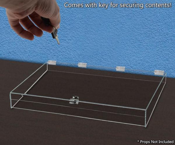 Clear Acrylic Single Lock Medical Box with Keys, 13 x 6.5 x 5.5 Medium for Medical Storage of Supplies Medications