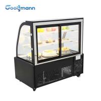 Refrigerador de cristal curvado doble de la exhibición de los pasteles del escaparate 115V 60HZ de la torta del refrigerador