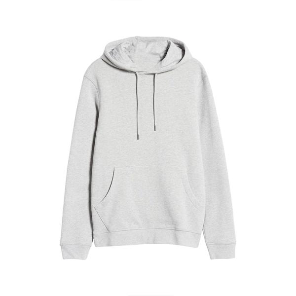 Wholesale Fashion Softness 100% Cotton Light Grey Jogging Gym Hoodie Sweatshirts for Men