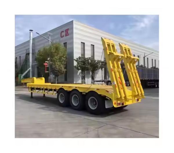 3 / 4 Axles LowBed Gooseneck Excavator Transport Low Bed Semi Trailer 100 Tons Lowbed Truck Trailer