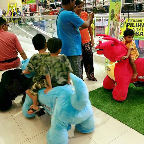 Hansel plush animal scooter made in china and used fairground rides pictures with electric motorized animals
