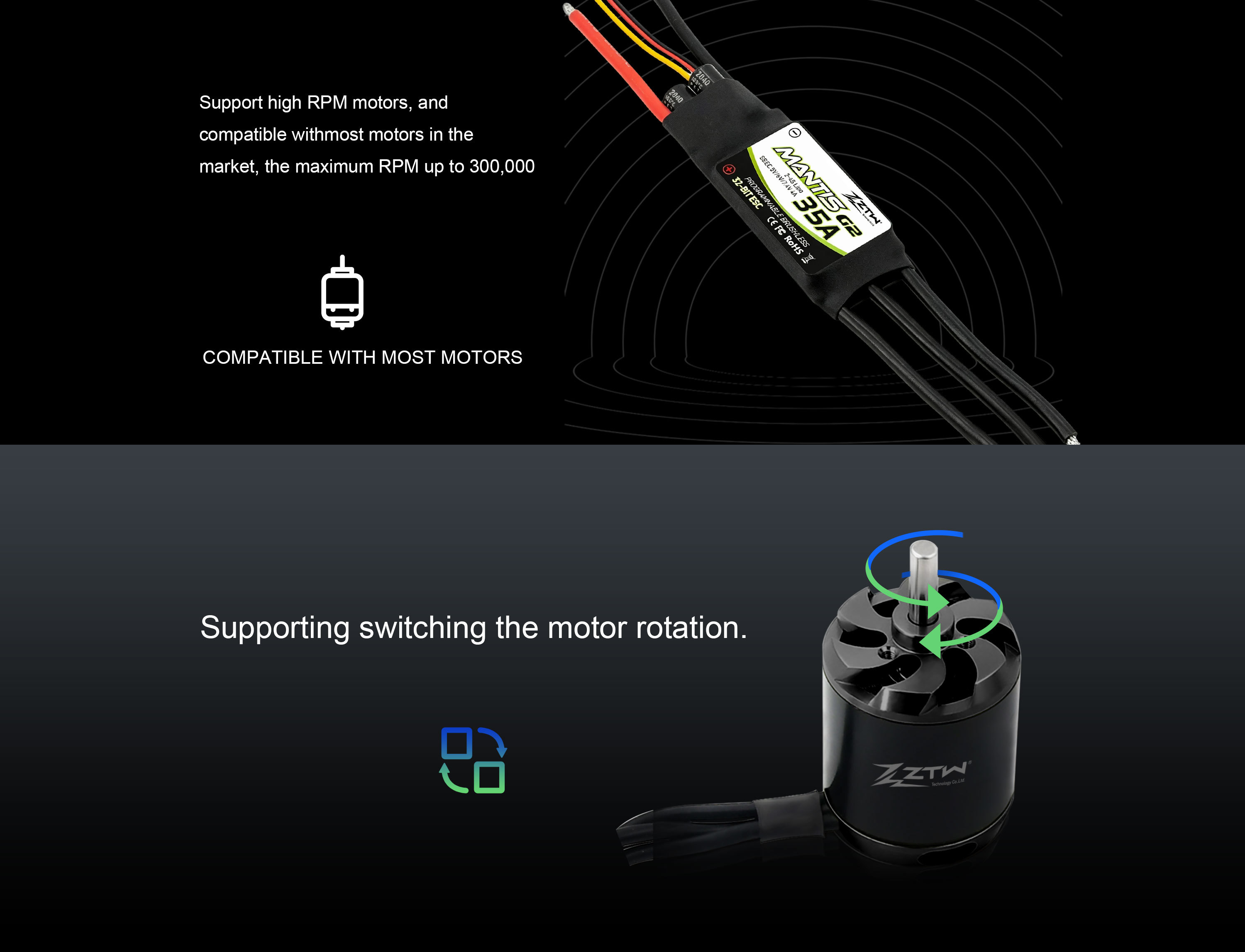 35A SBEC G2 ZTW Mantis ESC 2-4S For 3D Aerobatic Sport Jet And EDF RC Airplane
