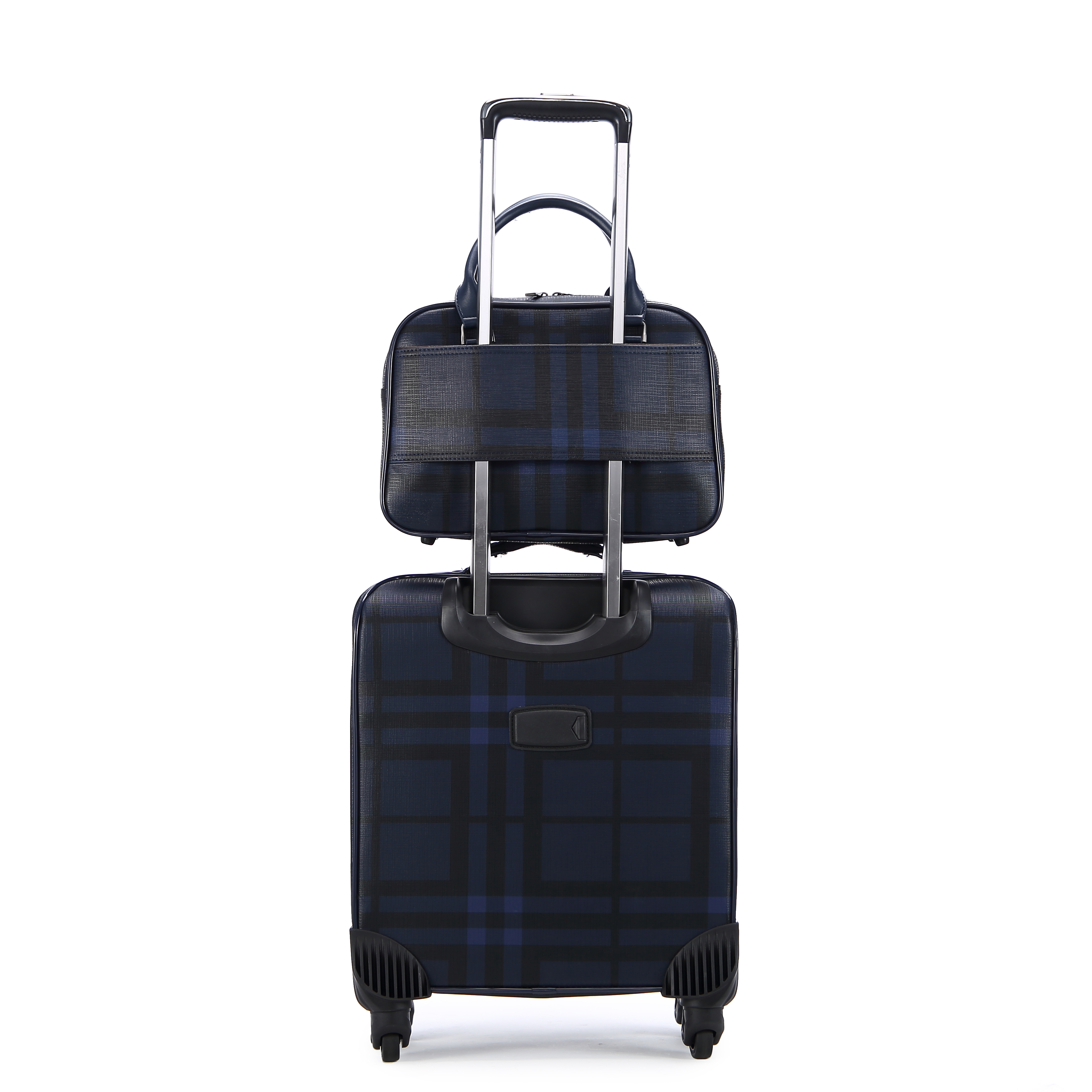 Unisex High Quality Aluminum Rod Trolley Suitcase New Design Leather Luggage with Spinner Caster PU Large Capacity Carry-On Set