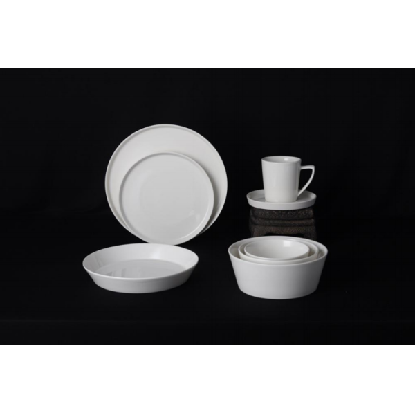new bone china - round victory dinning set white glaze for daily used ceramics