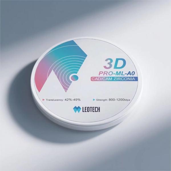 Dental Zirconia Disc 3D-Pro-ML-A0 800-1200MPa Strength & 5.0-6.5 MPa·m¹/² Toughness