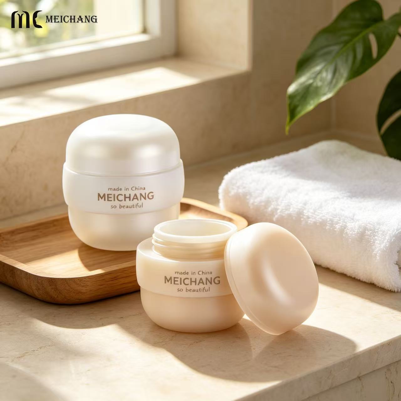 50g Double Wall Ball-Shaped Cosmetic Cream Jar for Premium Skincare Packaging(MC-P-569)