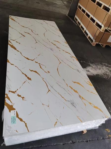 grey color UV marble wall panel waterproof plastic marble board for bathroom popular UV marmol a Latina America