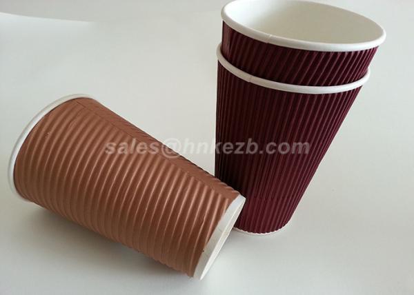 Custom Printed Insulated Paper Coffee Cups , Disposable Drinking Cups OEM / ODM