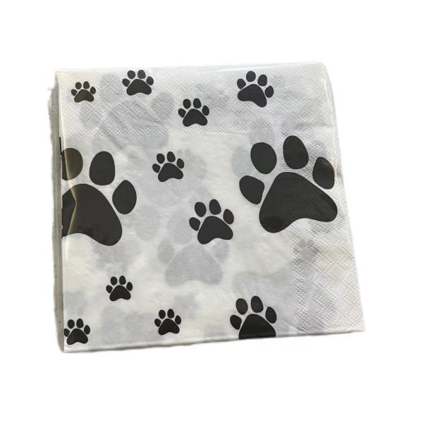 Customized Size 25X25cm Wedding Flower Personalized Printed Paper Napkins Serviettes