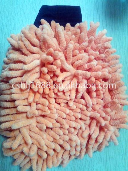 yellow  blue  colorful  16 * 21cm  hair  height  3cm  microfiber  big chenille  car  cleaning glove
