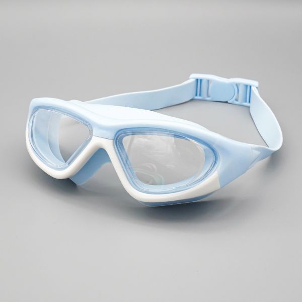 Big Frame Children Swimming Goggles With Silicone Gasket And Rainbow Plating Lens