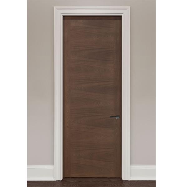Modern Security Wooden Interior Doors Brown Gray Wood Veneer Door