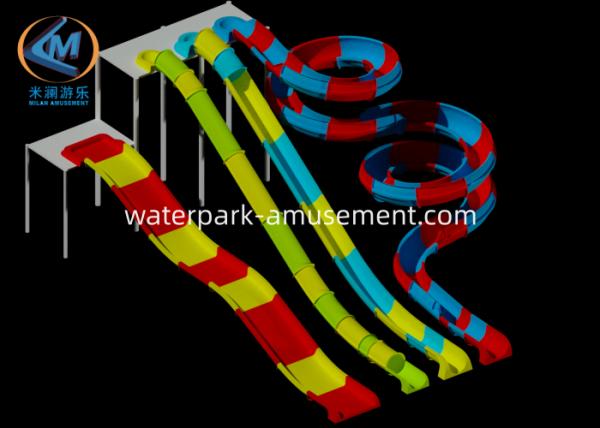 Indoor Outdoor Commercial Fiberglass Pool Slide Customizable Water Play