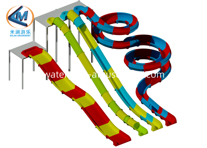 3.7*2.7*1.7m Yello Dog Double Slide For Water Park Slide