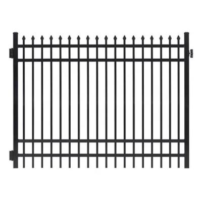 4 Rails Tubular Steel Fence Horizontal Spear Points Sharp Top Steel Bar Fence