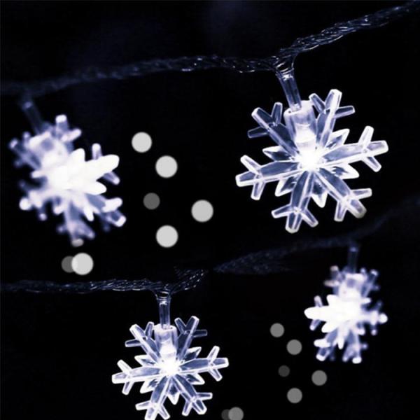 PVC Plug-In LED Christmas Light String 4W Snowflake Indoor Decorative Lights AC200-240V