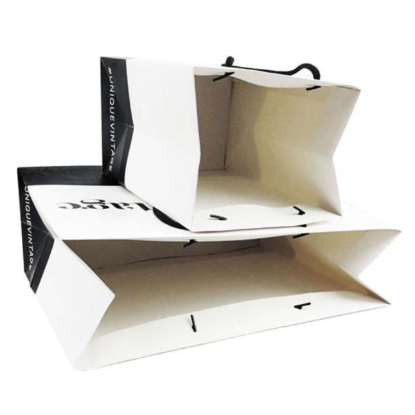 OEM Desenhos personalizados Luxo Matte presente Bolsa de papel de compras com logotipo para calçados de roupa