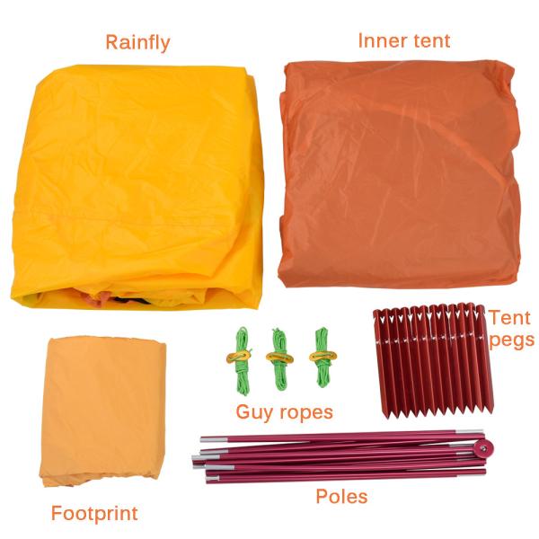 2 Men 3-4 Season 4 Lbs 20D Lightweight Waterproof Dome Backpacking Tent For Camping Hiking Climbing Travel