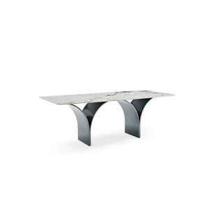 Modern Classic Rectangular 6 Chairs Home Furniture Dinning Room Sets Stainless Steel Sintered Stone Marble Dining Tables
