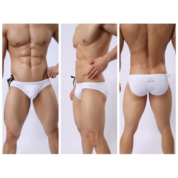 Surfing Swimming Boxer Shorts Underwear Low Rise Mens Sexy Undies Swimwear Drawstring Closure