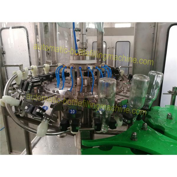 Non Gas Liquid Glass Bottle Filling Machine High Automatization Hot Filling Labeling Line