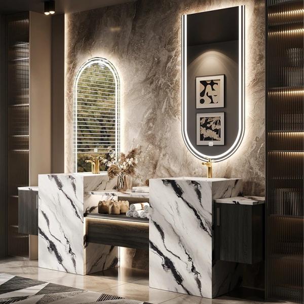 Customized Hotel Bathroom Mirror Anti Rust Round LED Bathroom Mirror IP65