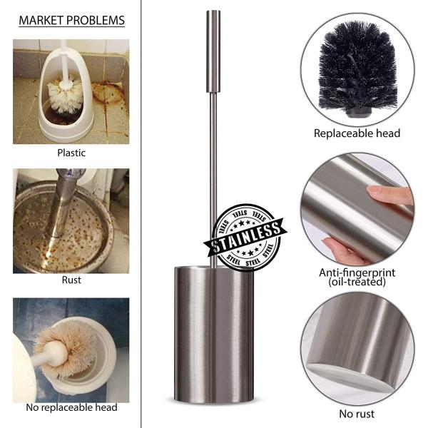 Stainless Steel 304 Toilet Brush And Holder Household bathroom toilet brush
