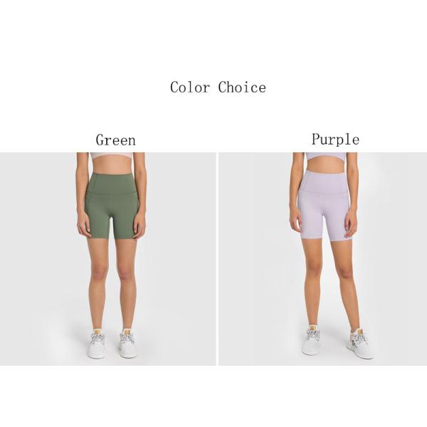 Nylon Running Women's High Waisted Yoga Shorts With Side Pockets Sports Shorts