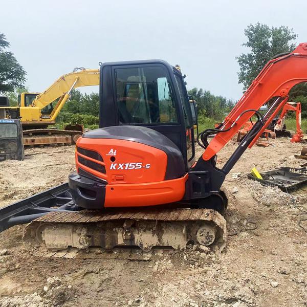 Япония Использованные экскаваторы Kubota KX155 Гумовые рельсовые экскаваторы 48.3kw