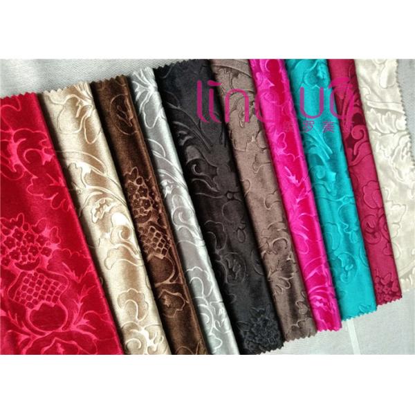 SGS Test Flower Embossed Italian Velvet Upholstery Fabric Concise Style Slipcover