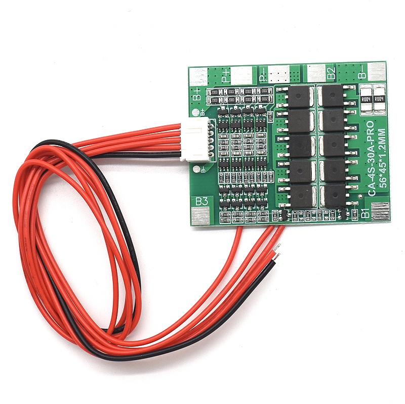 4S 30A 14.8V Li-ion Lithium Battery Protection Board BMS PCM with Balance Function for 18650 Lipo Battery Pack