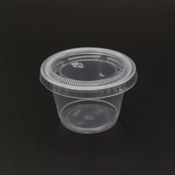 0.75 Oz PP Disposable Sauce Cup Clear Disposable Dressing Containers With Lids